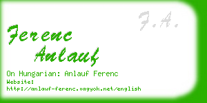 ferenc anlauf business card